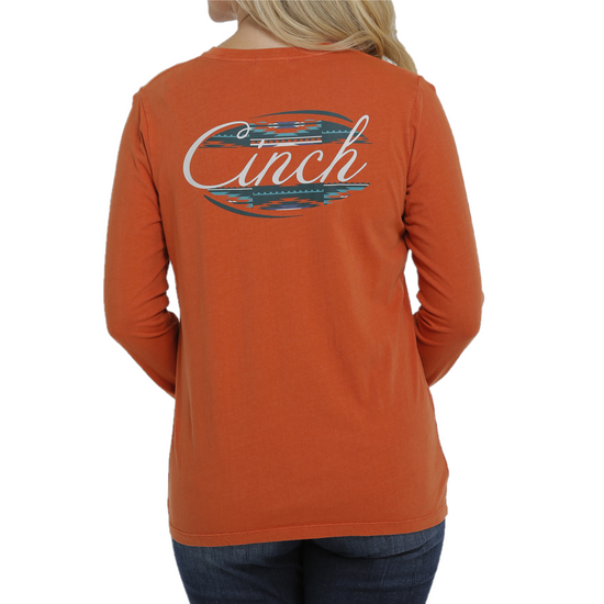 Cinch® Ladies Copper Orange Graphic Logo T-Shirt MSK7895001