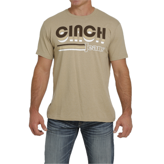 Cinch® Men's Logo Graphic Beige Short Sleeve T-Shirt MTT1690505