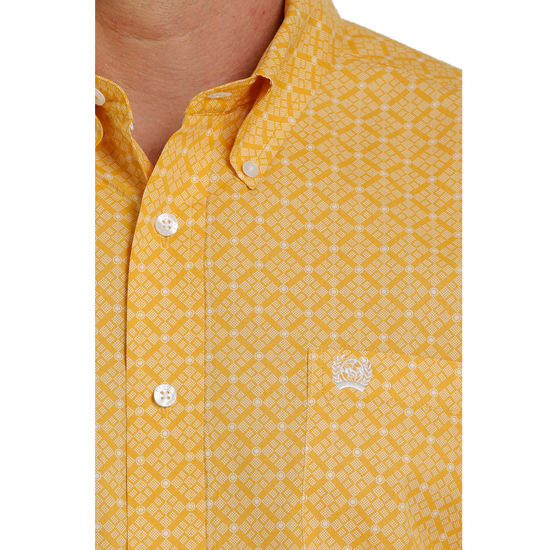 Cinch® Men's Gold Geo Print Long Sleeve Button Down Shirt MTW1105339