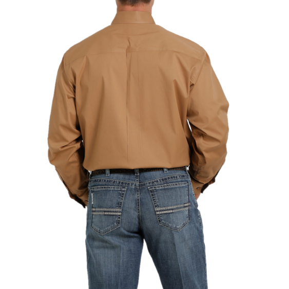 Cinch® Men's Solid Brown Long Sleeve Button Down Shirt MTW1105377