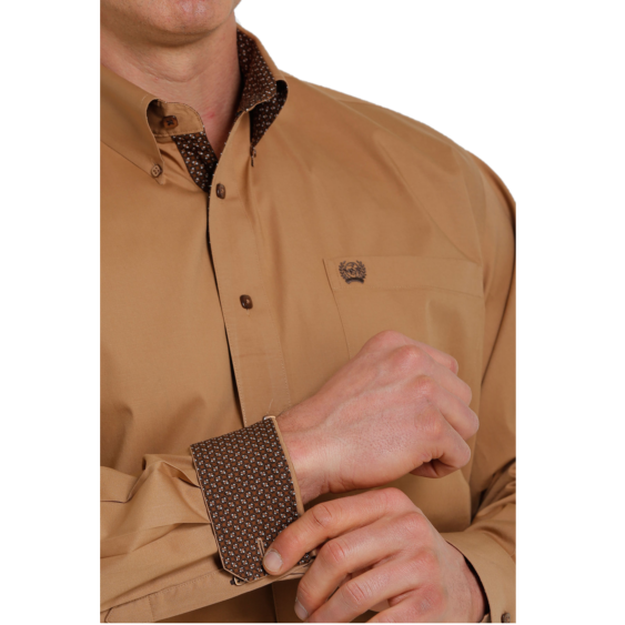 Cinch® Men's Solid Brown Long Sleeve Button Down Shirt MTW1105377