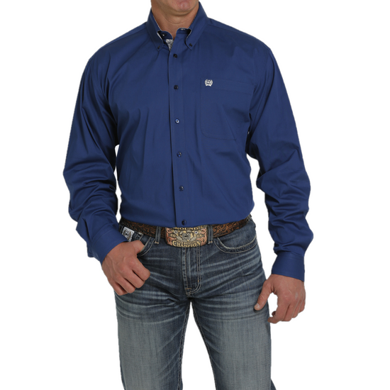 Cinch® Men's Royal Blue Stretch Button Down Shirt MTW1105445