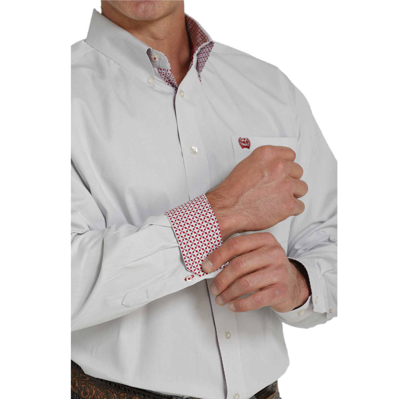 Cinch® Men's Light Blue Pinstripe Button Down Shirt MTW1105464