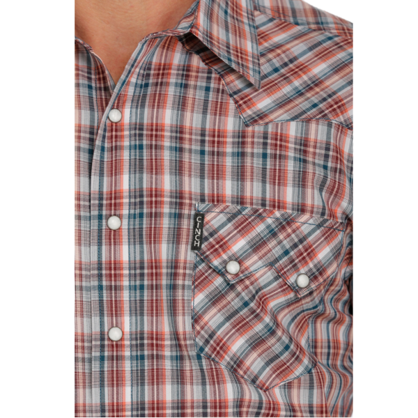 Cinch® Men's Multicolored Plaid Snap Button Down Shirt MTW1301056