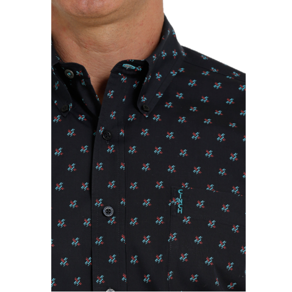 Cinch® Men's Navy Printed Long Sleeve Button Down Shirt MTW1347045