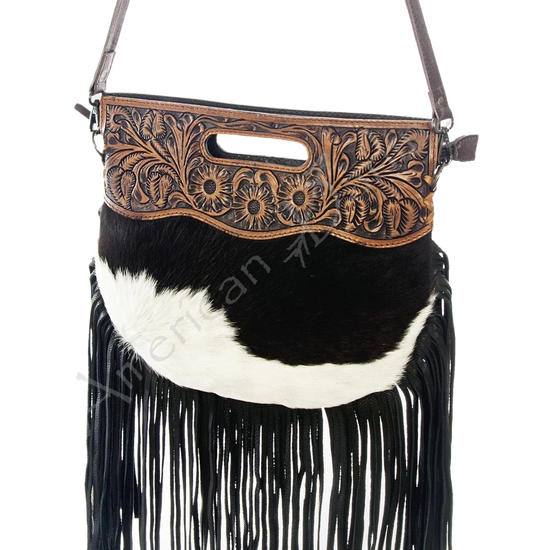 American Darling Cowhide Purse w/Leather Aztec Patch – R Bar B