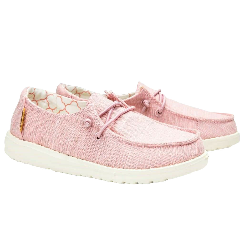 Hey Dude Wendy Linen Cotton Candy Youth Size 3 Slip On Walking Shoes