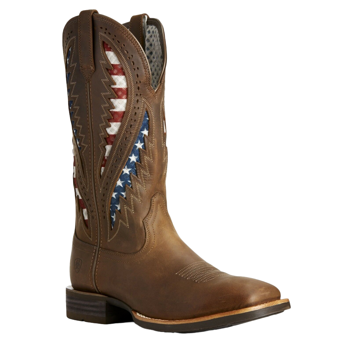 Ariat® Men's Quickdraw VentTEK® Brown Patriotic Flag Boots 10027165 ...