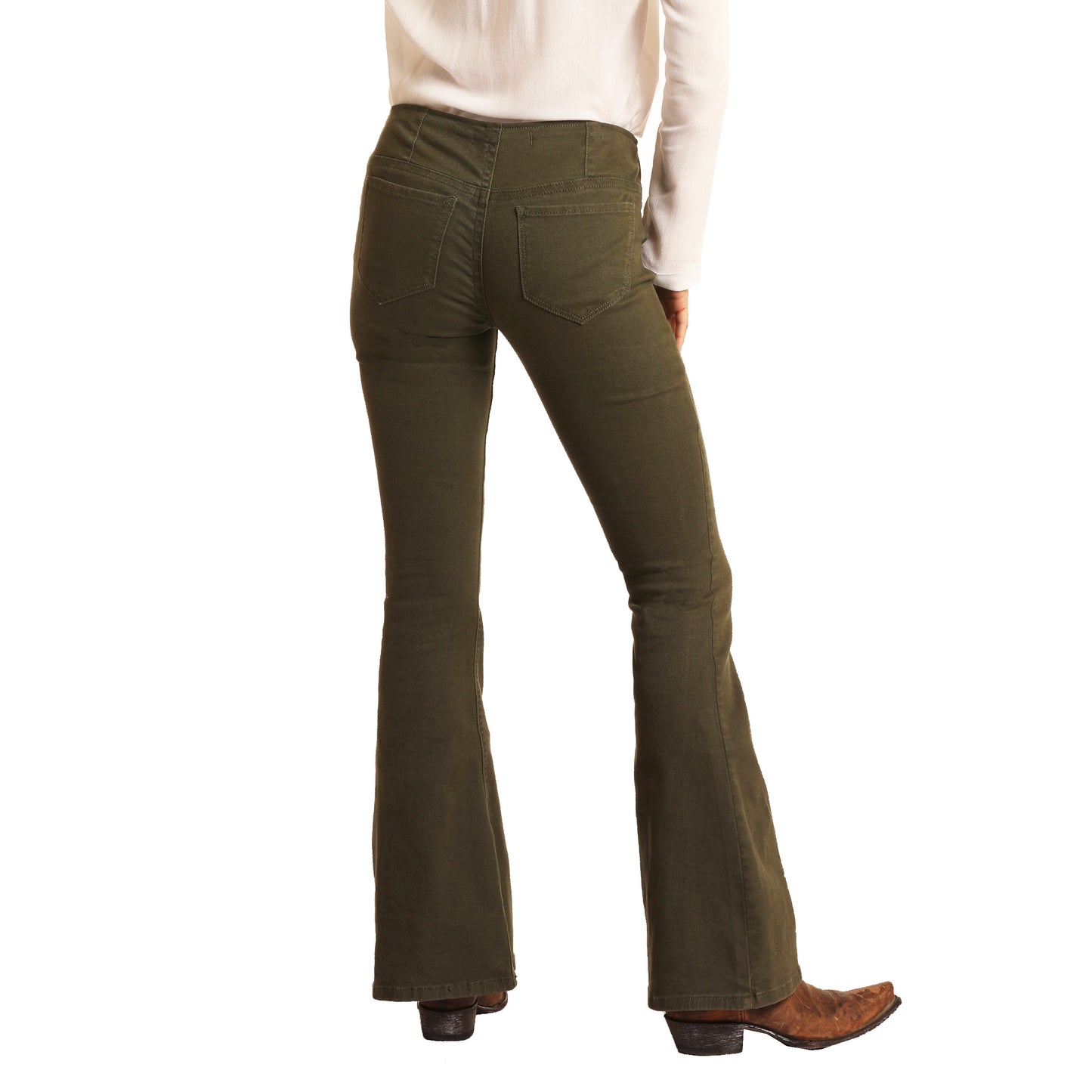 Rock & Roll Denim Ladies Olive Green Bargain Bell Jeans W1P6157 – Wild ...