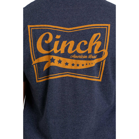 Cinch® Men's Graphic Logo Short Sleeve Heather Navy T-Shirt MTT1690521